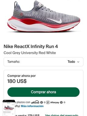Nike ReactX Infinity Run 4 - Cool Grey / University Red / White
